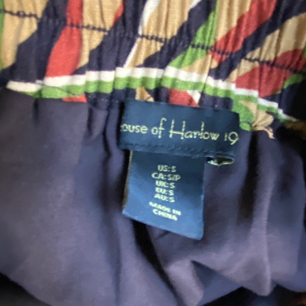 House of Harlow 1960 Tiered Linen Blend Midi Skirt Earth Tones Boho Fairy Small - Picture 9 of 10